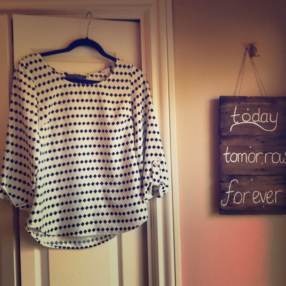 Black and white blouse